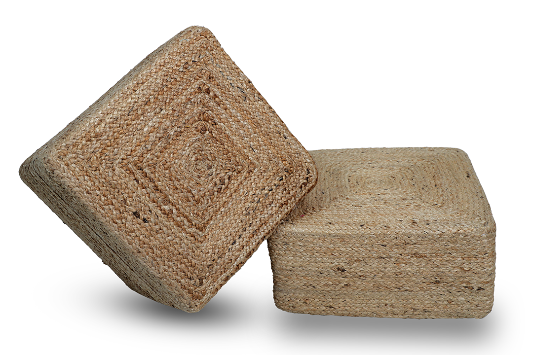Indra Natural Rectanglur Pouffe
