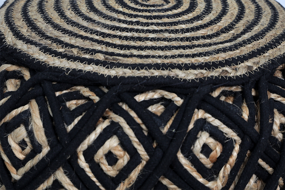 Nilaka Black & Natural Pouffe